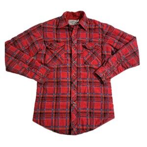 Northwest Territory Small Flannel Shacket Jacket Red Blue Plaid Lined Button Up